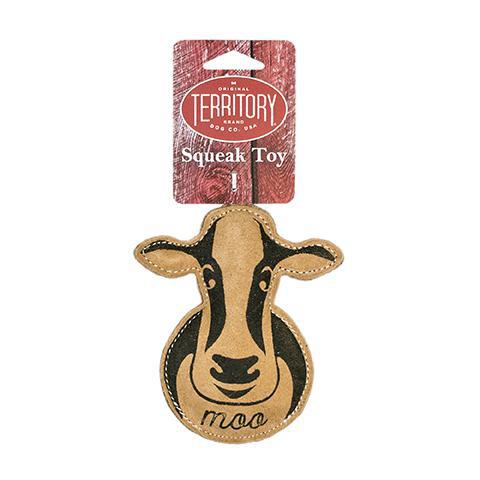 Territory Leather Cow w/ Squeaker 6"