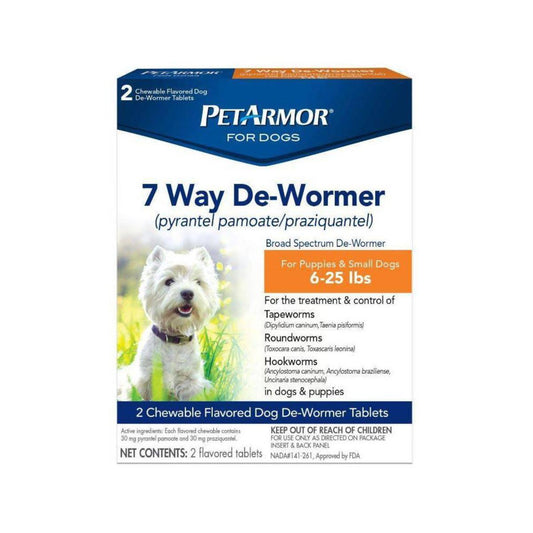 PetArmor 7 Way De-Wormer SM dog 2pk