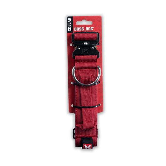 Boss Dog Collar 1.5" Medium Red (15"-18")