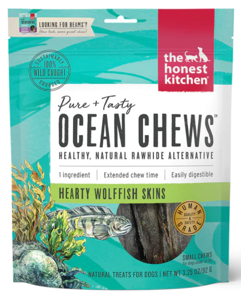 Ocean Chews Wolffish Skins SM 3.25z