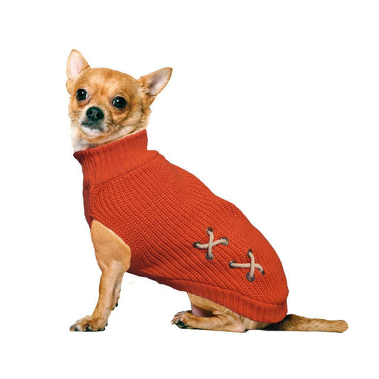 Fashion Pet Criss Cross Sweater Coral XSM