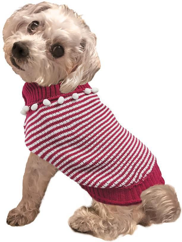 Fashion Pet Pom Pom Sweater Raspberry XSM