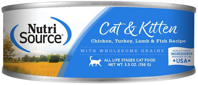 Nutri Source Chicken/Turkey/Lamb/Fish Cat 5.5z